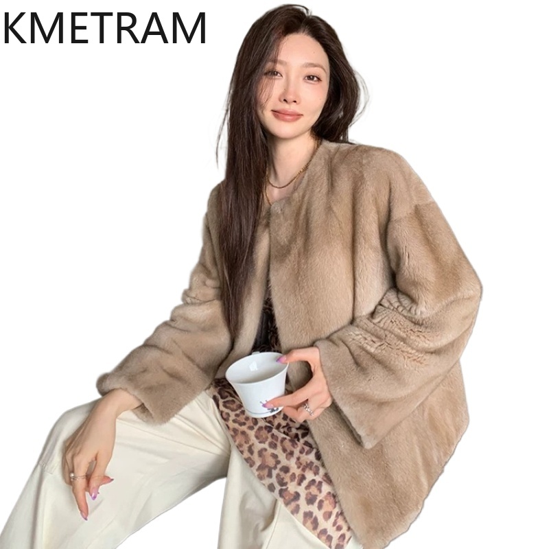Winter Clothing Label - KMETRAM Real Whole Mink Fur Coat