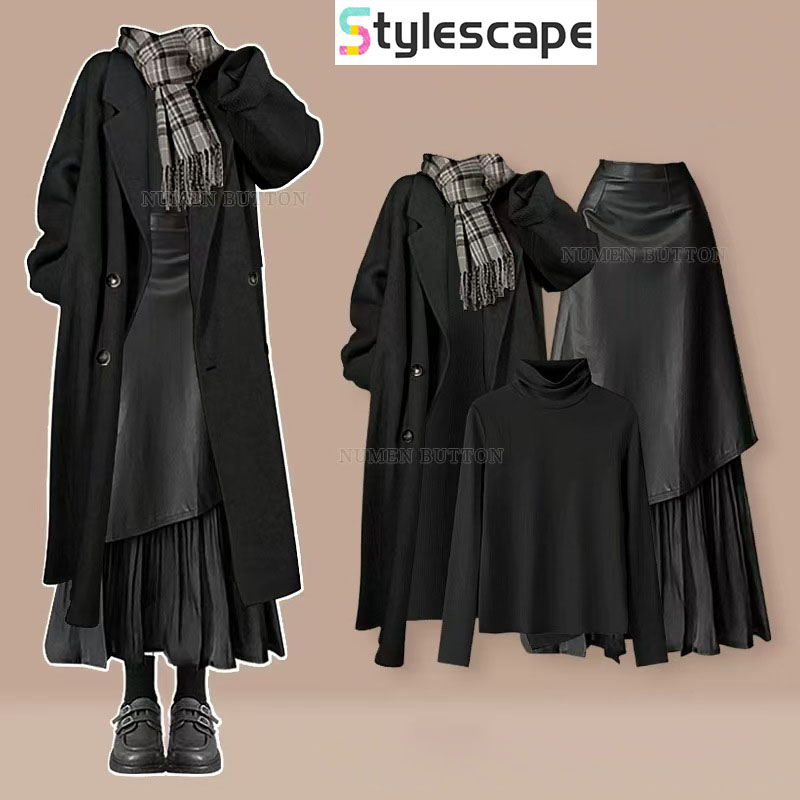 Wool Blend Coat - Autumn and Winter High-end Set, Women's