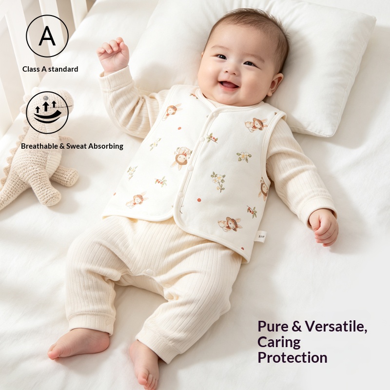 Padded Vest Gilet - Baby 40g Thin-Padded Cotton Gilet, Seamless