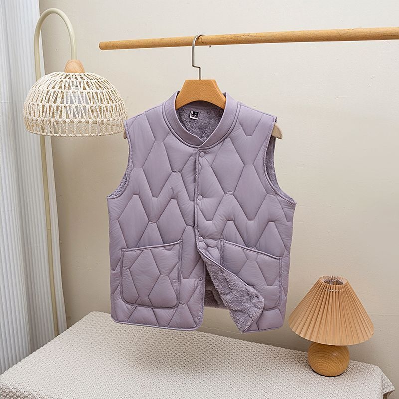 Padded Vest Gilet - Men Women Quilted Padded Vest Fleece