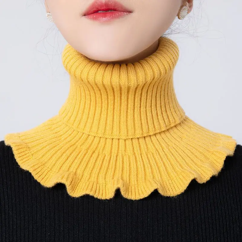 Winter Clothing Accessories - Warm Knitted Collar Scarf Women Turtleneck