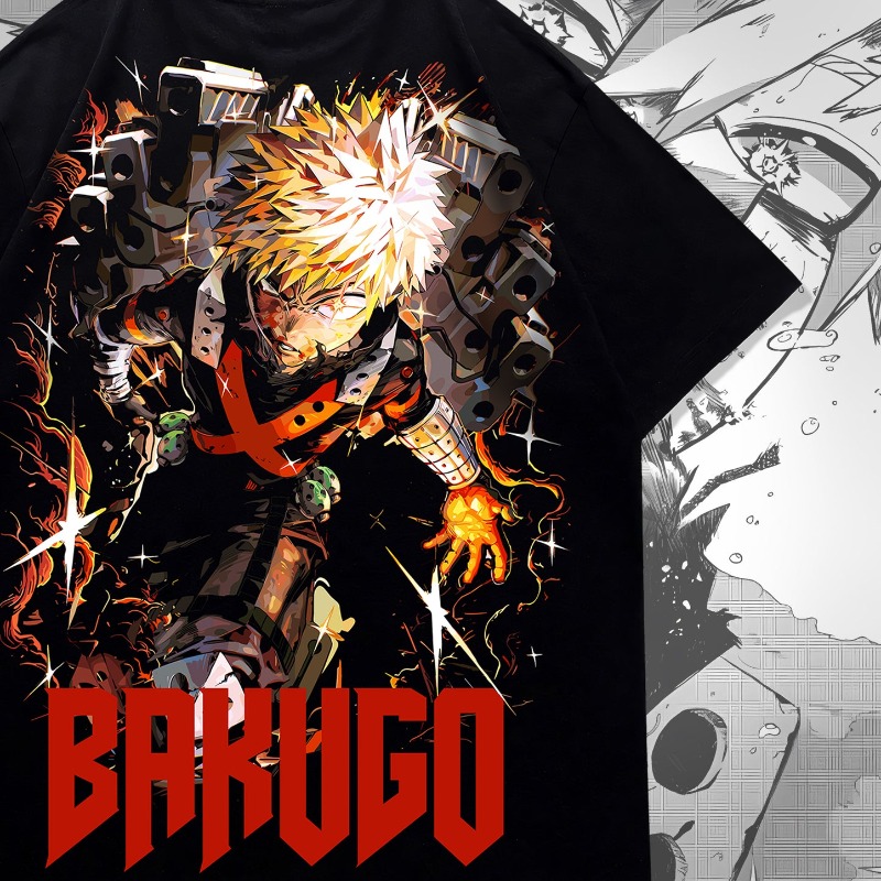 Winter Clothing Anime - Bakugo Anime Double Sided Print T