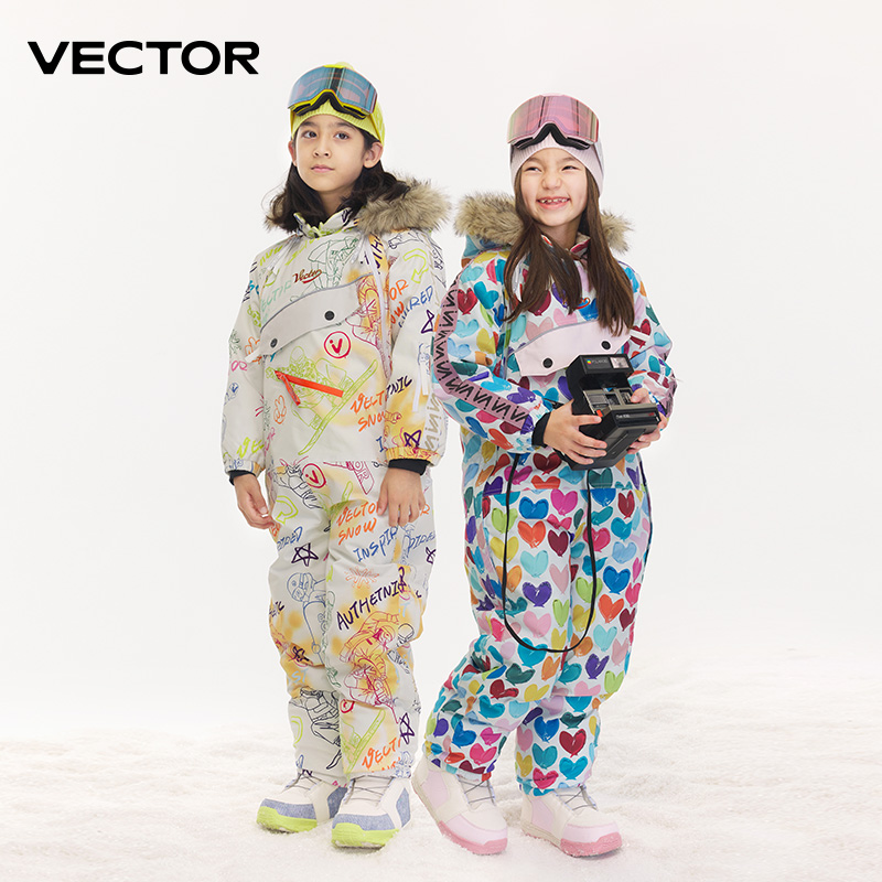 Winter Clothing For Kids - VECTOR Thick Children One-Piece Ski Jumpsuit