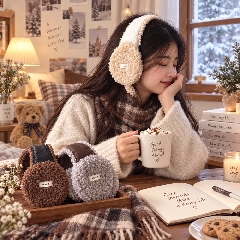 Japanese Style Vintage Faux La - Ear Muff Foldable 评论和价格
