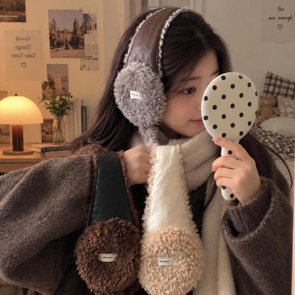 Japanese Style Vintage Faux La - Ear Muff Foldable 评论和价格