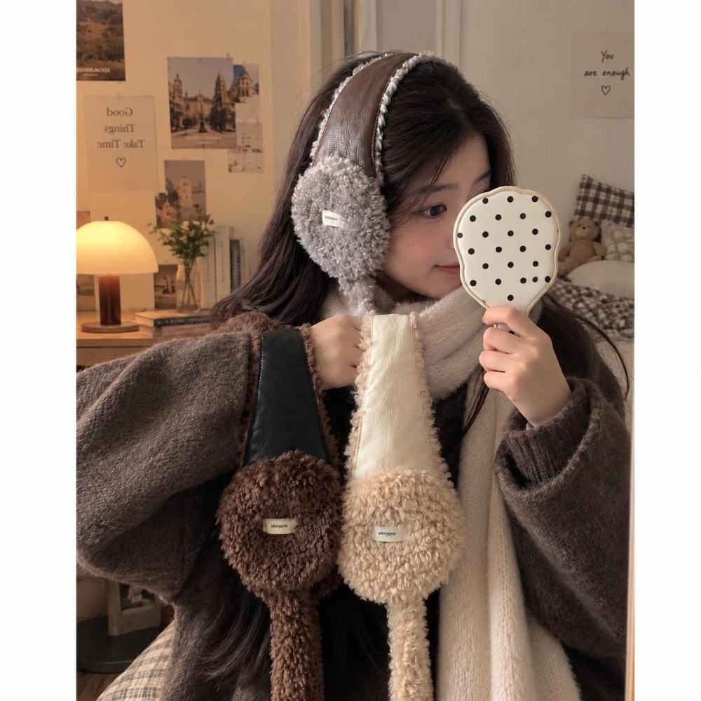 Japanese Style Vintage Faux La - Ear Muff Foldable 评论和价格