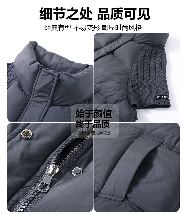Women Stylish Knit Spliced Cro - Padded Vest Gilet 评论和价格