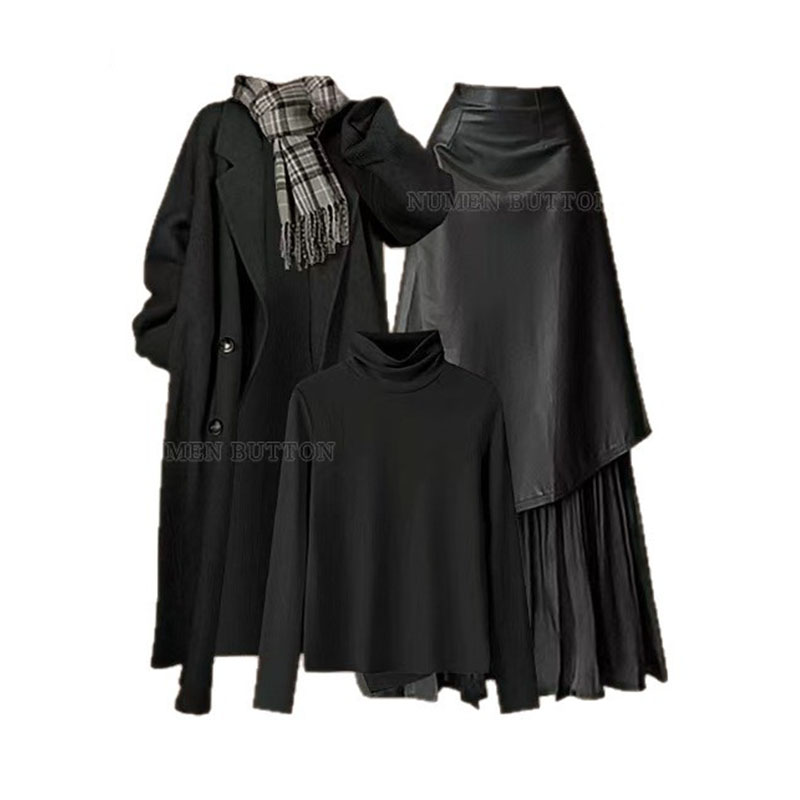 Autumn and Winter High-end Set - Wool Blend Coat 评论和价格