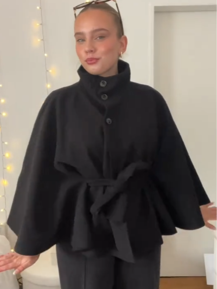 Elegant Wool Blend Cropped Coa - Wool Blend Coat 评论和价格