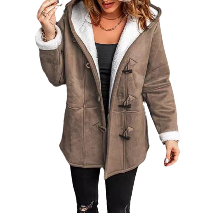 Coats Women Wool Thick Hooded  - Wool Blend Coat 评论和价格
