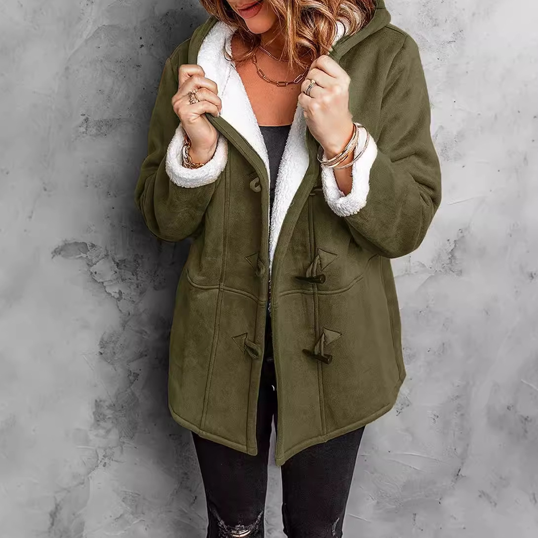 Coats Women Wool Thick Hooded  - Wool Blend Coat 评论和价格