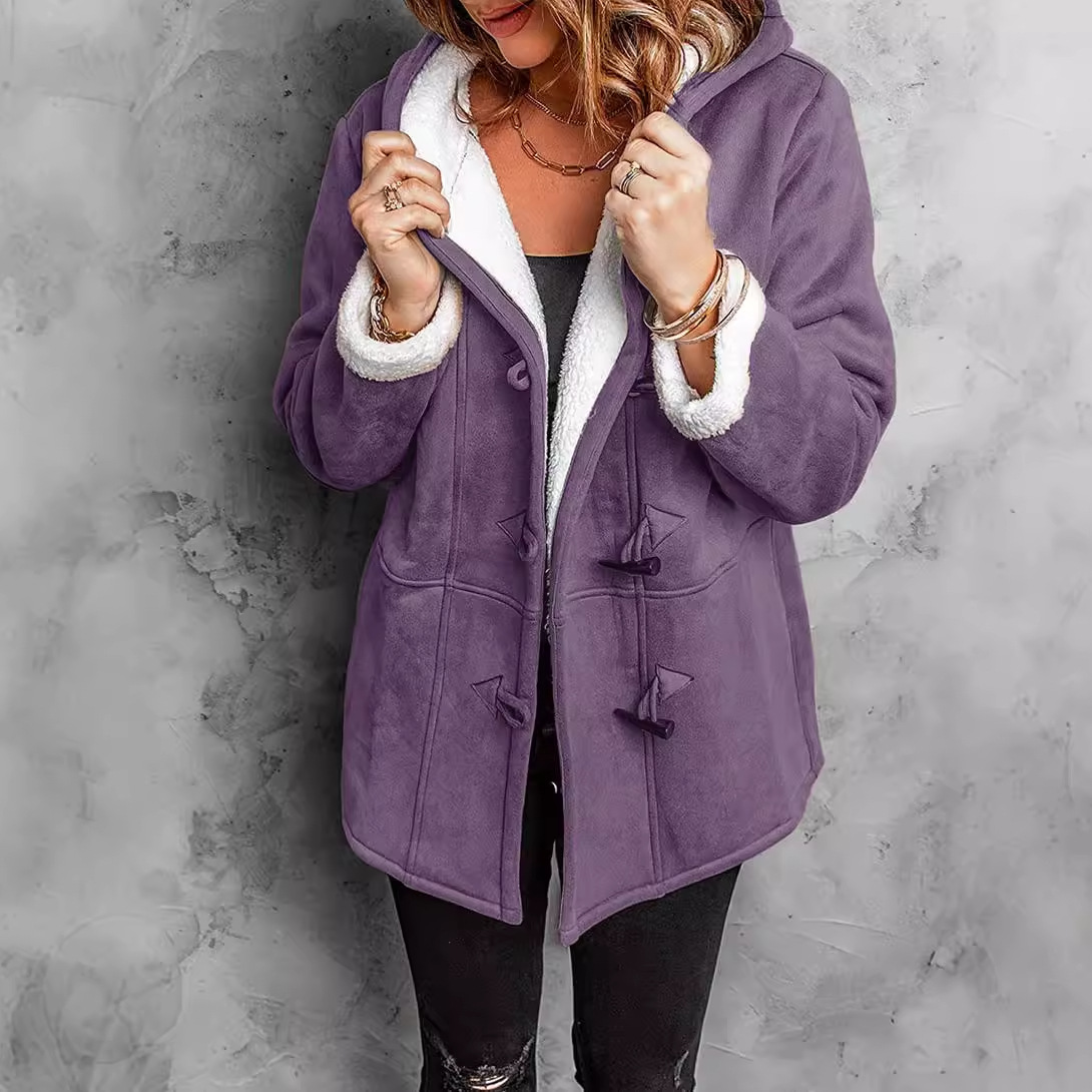 Coats Women Wool Thick Hooded  - Wool Blend Coat 评论和价格