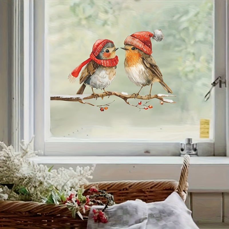 Watercolor Winter Robin Window - Winter Clothing Accessories 评论和价格