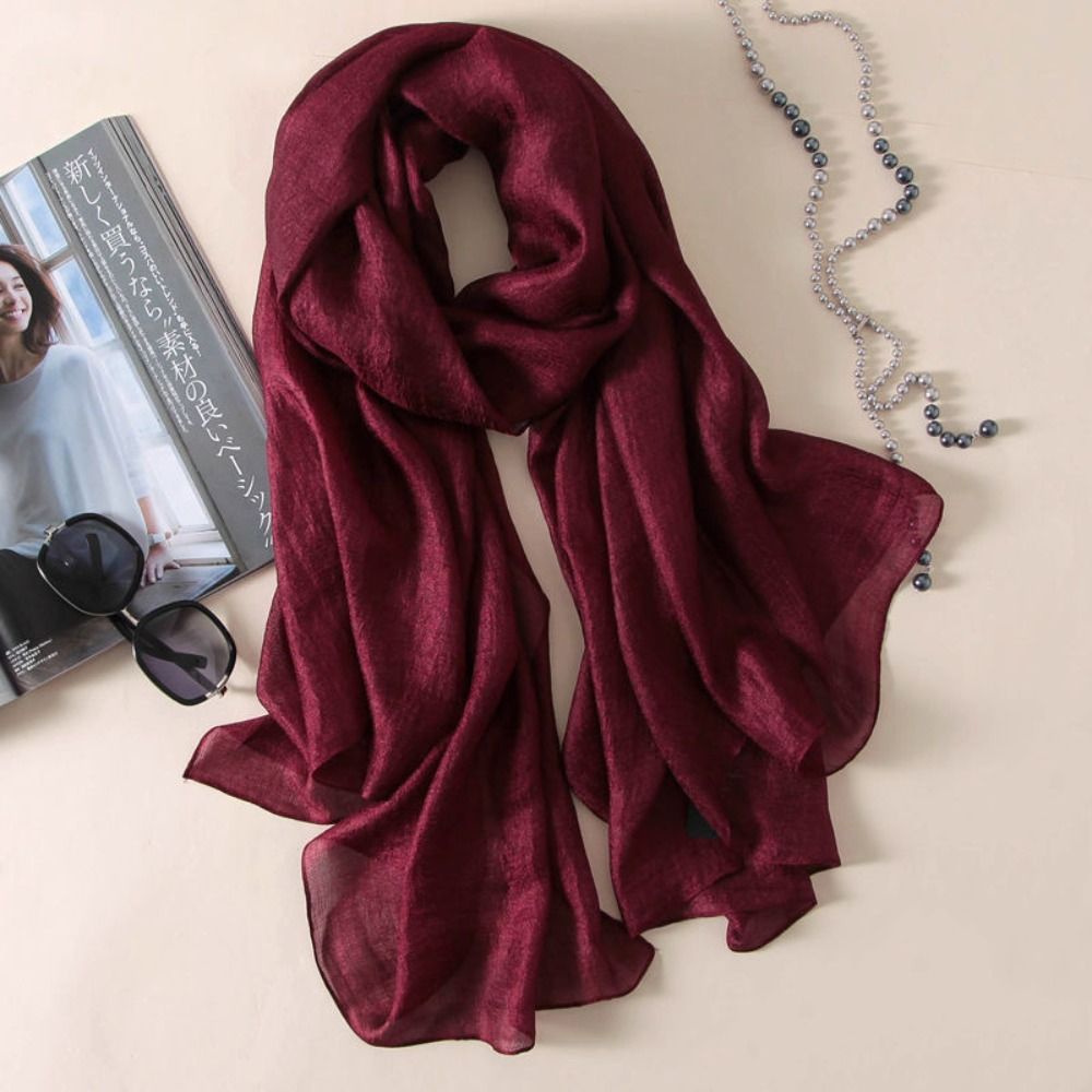Linen Women Plain Scarf Fashio - Winter Clothing Accessories 评论和价格