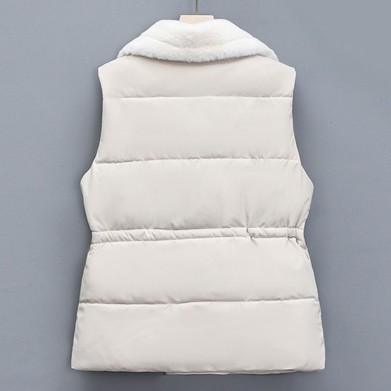 Women Faux Fur Splice Vest Wai - Padded Vest Gilet 评论和价格