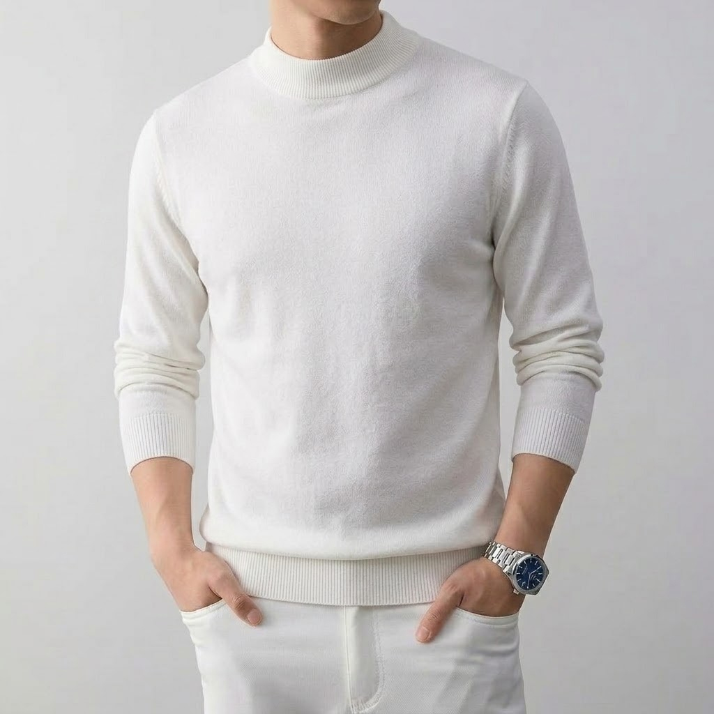 Men's Solid High Stretch Mock  - Wool Blend Coat 评论和价格