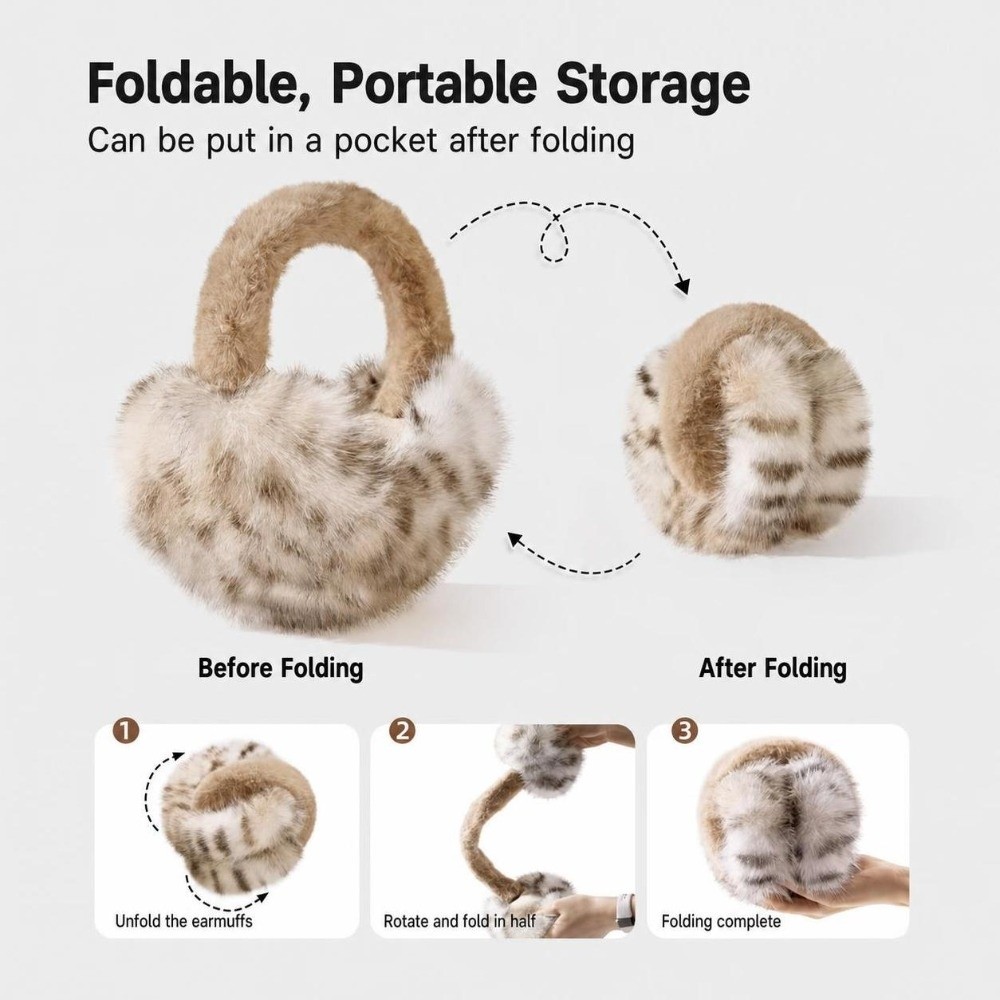 Vintage Windproof Faux Fur Ear - Ear Muff Foldable 评论和价格