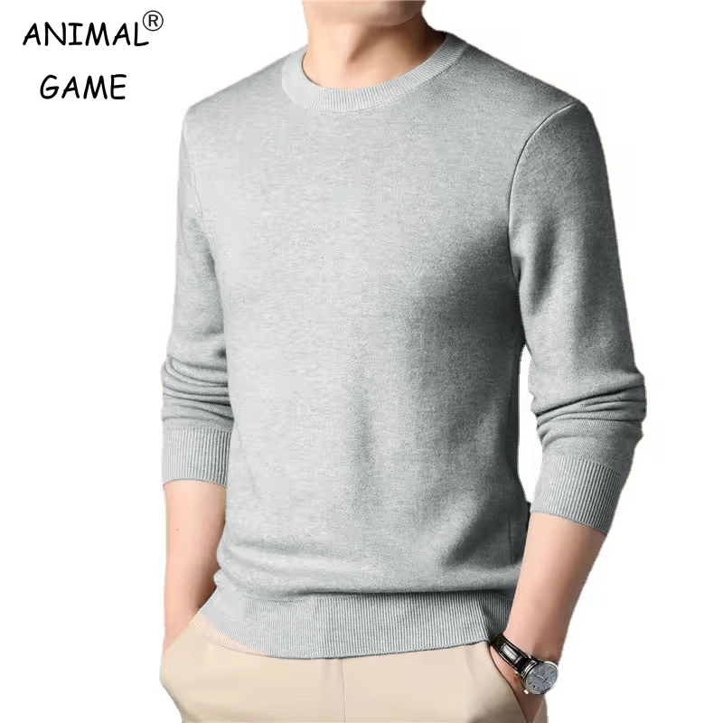 Men's Solid Color Knitted Pull - Wool Blend Coat 评论和价格