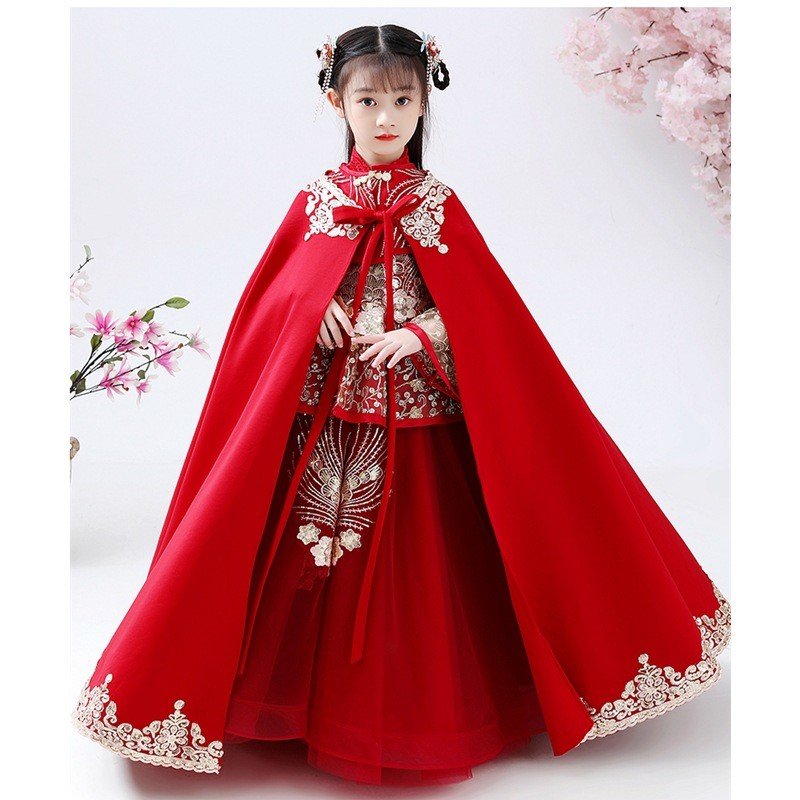 Girls Hanfu Cheongsam Costume  - Winter Clothing For Kids 评论和价格