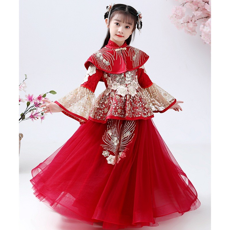 Girls Hanfu Cheongsam Costume  - Winter Clothing For Kids 评论和价格