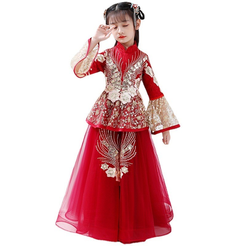 Girls Hanfu Cheongsam Costume  - Winter Clothing For Kids 评论和价格