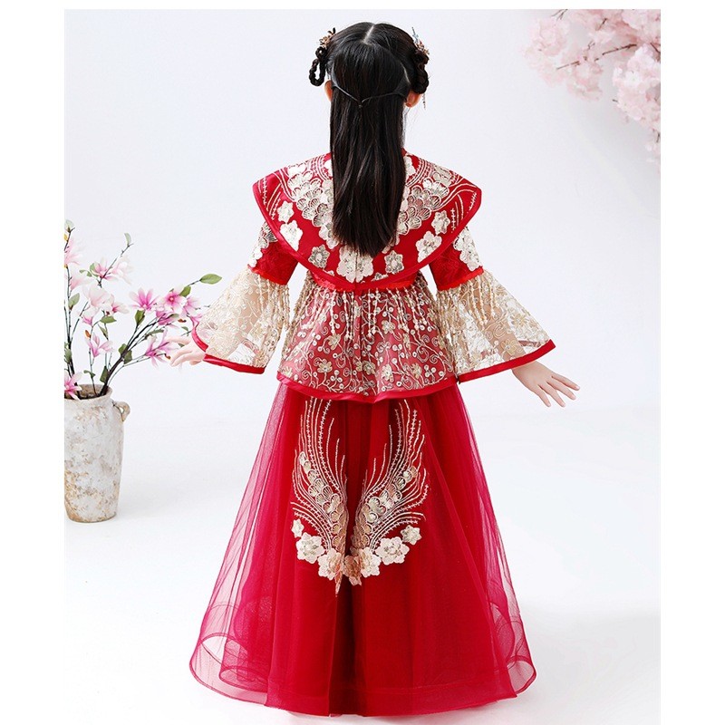Girls Hanfu Cheongsam Costume  - Winter Clothing For Kids 评论和价格