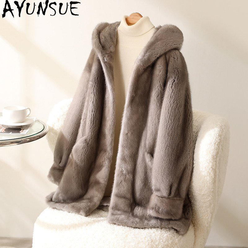 AYUSNUE Luxury Natural Mink Fu - Winter Clothing Label 评论和价格