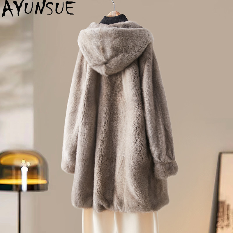 AYUSNUE Luxury Natural Mink Fu - Winter Clothing Label 评论和价格