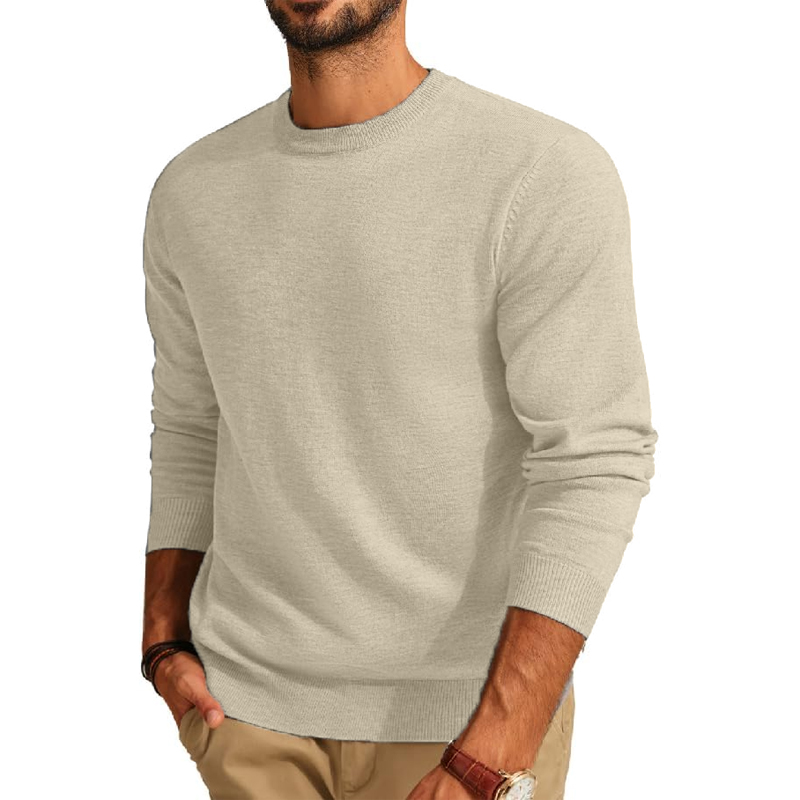 Men's Long Sleeve Sweaters Cre - Wool Blend Coat 评论和价格